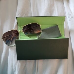 Longchamp Gold Aviator Sunglasses